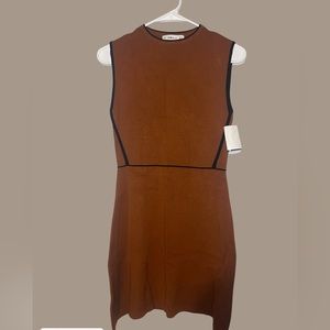 Orange Zara business casual knit dress